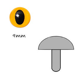 12mm Yellow Cat's Eye  (Straight foot)
