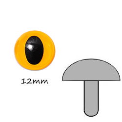 9mm Yellow Cat's Eye  (Straight foot)