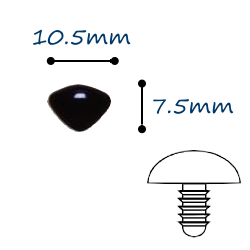 10.5mm Black Amigurumi Nose