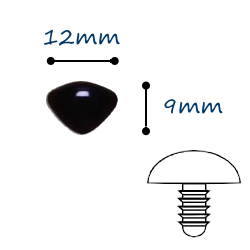 12mm Black Amigurumi Nose