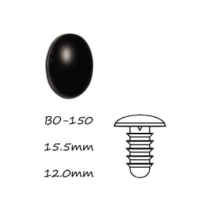 15mm Black Oval Plastic Eyes