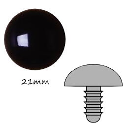 黑色圓形塑膠公仔眼21mm (螺絲腳)