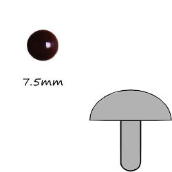 7.5mm Brown Plastic Eyes (Straight foot)