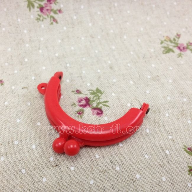 4.5cm Mini Plastic Purse Frame (Red)